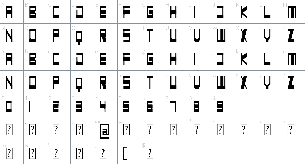 Faqro Pro font Character Map