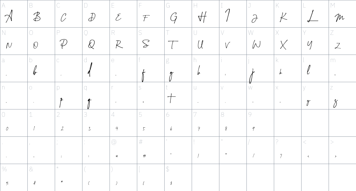 Montreuil Font font Character Map