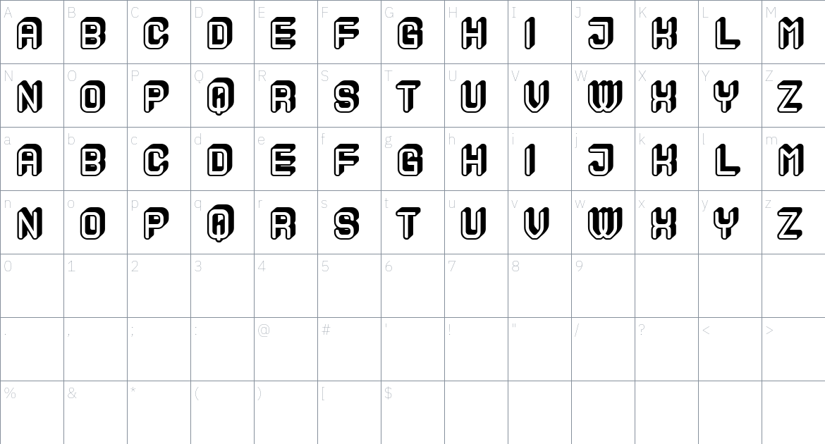 Computer Typewriter font Character Map