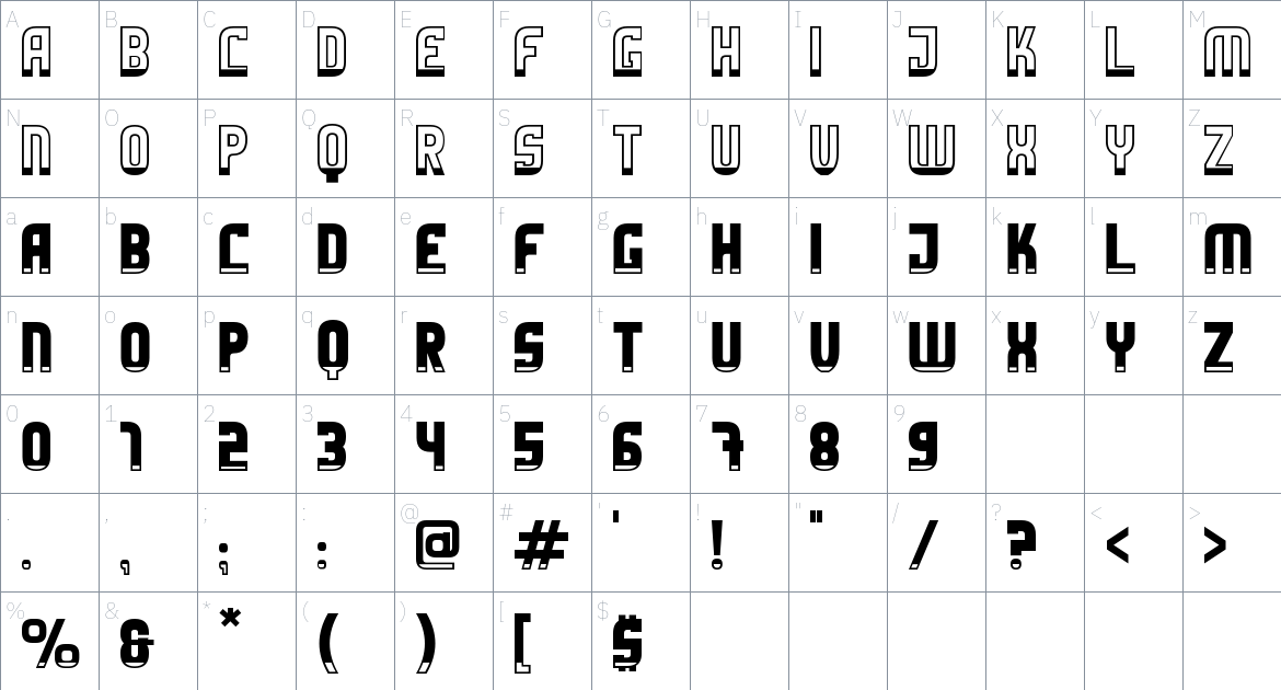 Inverkrug Font font Character Map