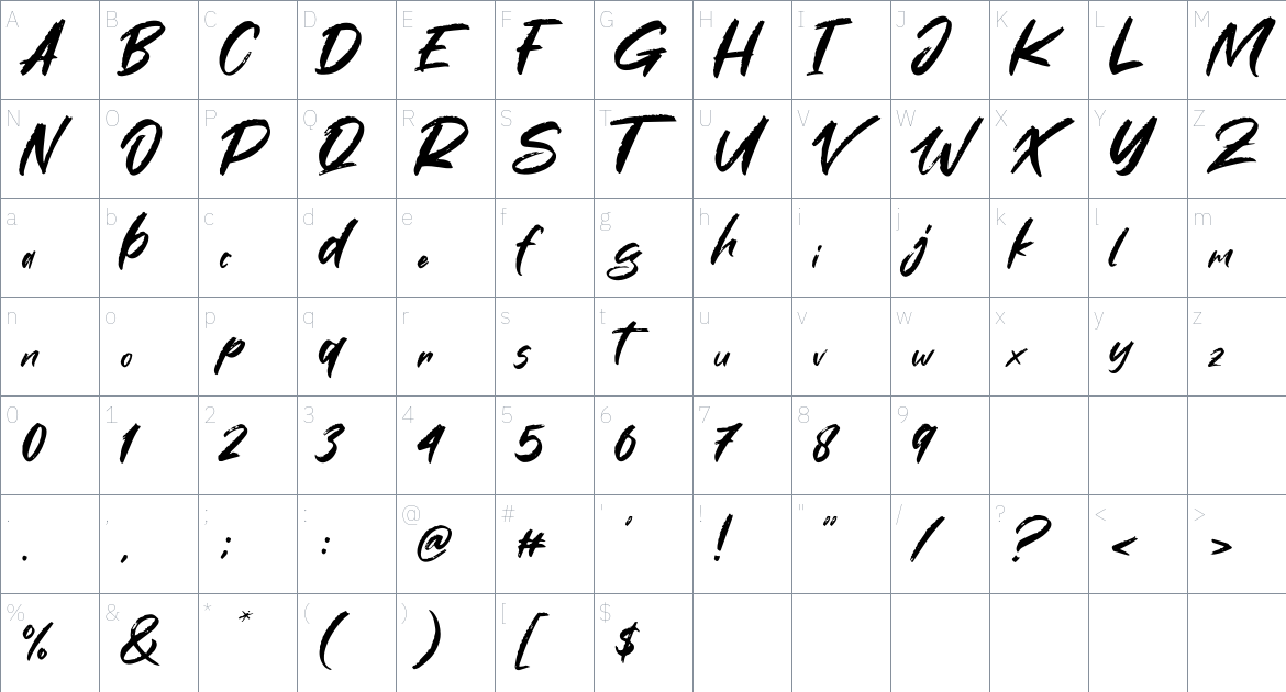 Makcex Font font Character Map