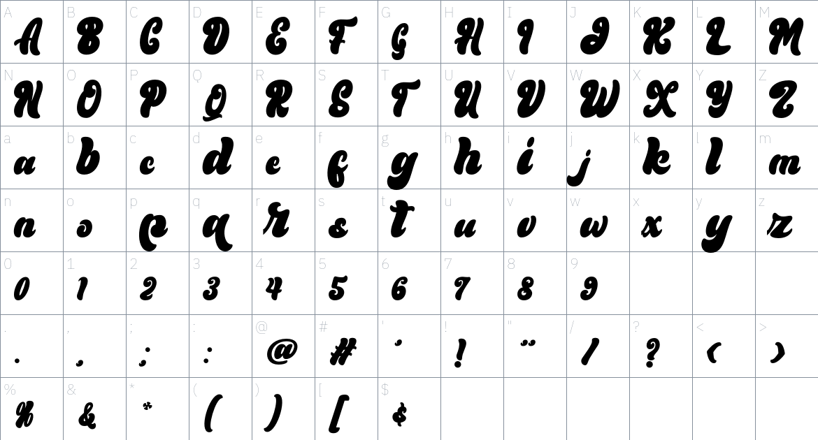 Minebold Font font Character Map