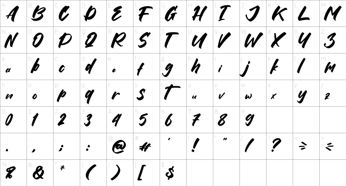 Insecure Font font Character Map