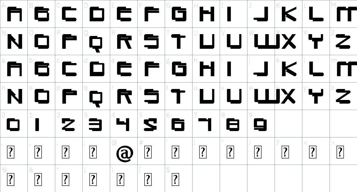 Aeogo Pro font Character Map