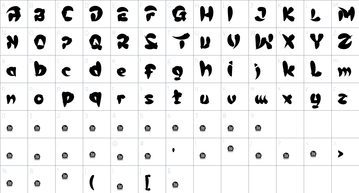 Bejo font Character Map