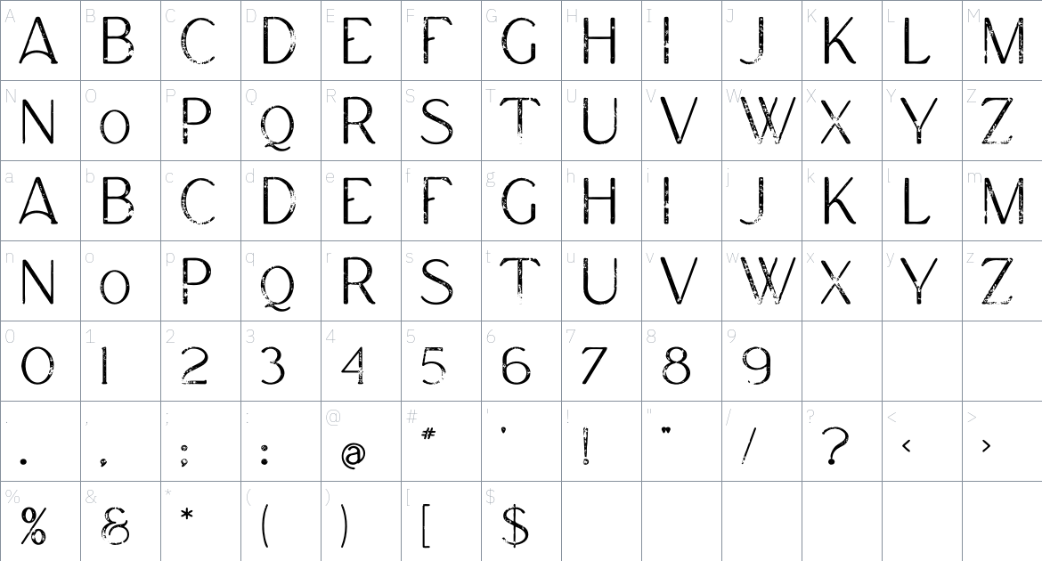 Mies font Character Map