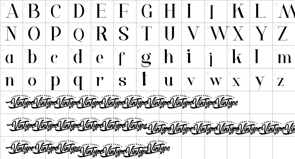 Altmar font Character Map