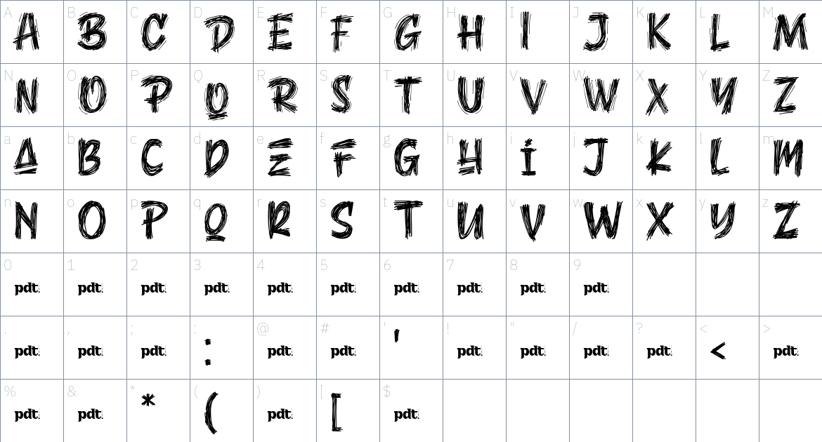 Bemicy font Character Map