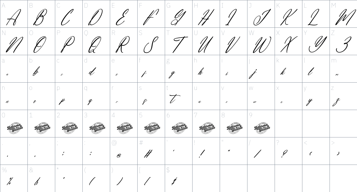 Michael Fosteria font Character Map