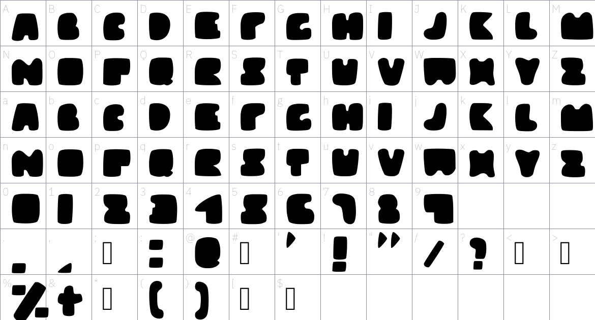 Aisle 300 font Character Map