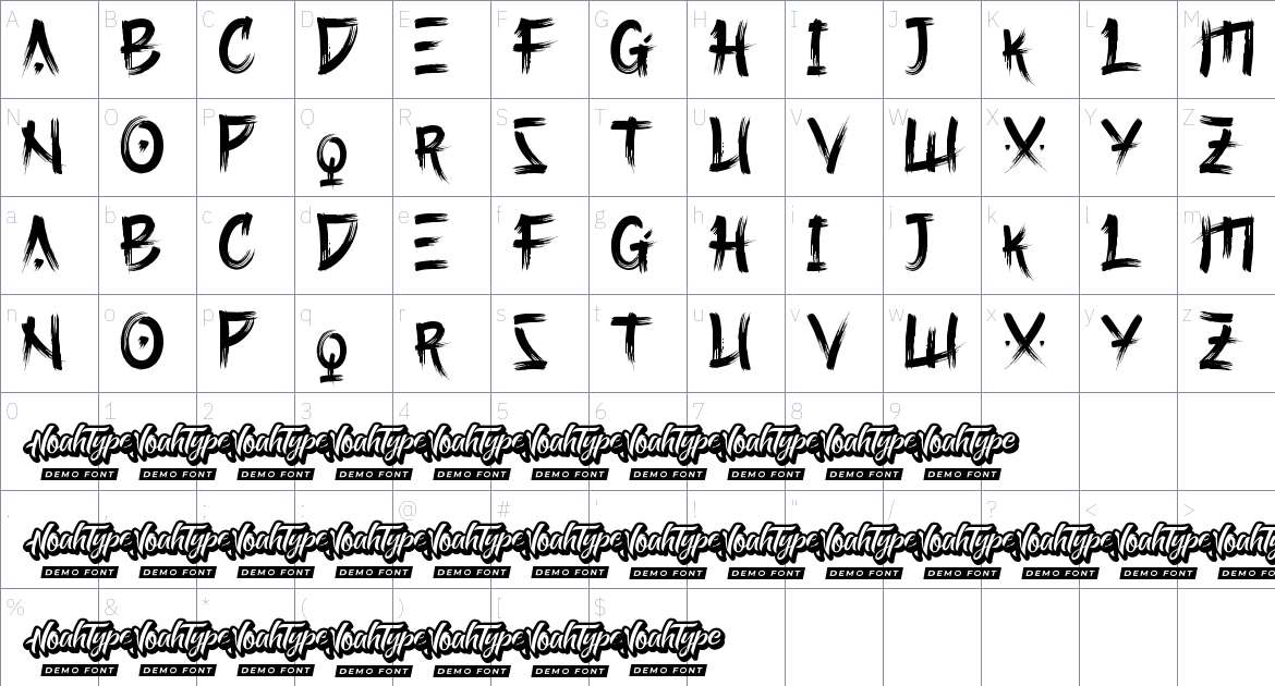 Onsen Japan font Character Map