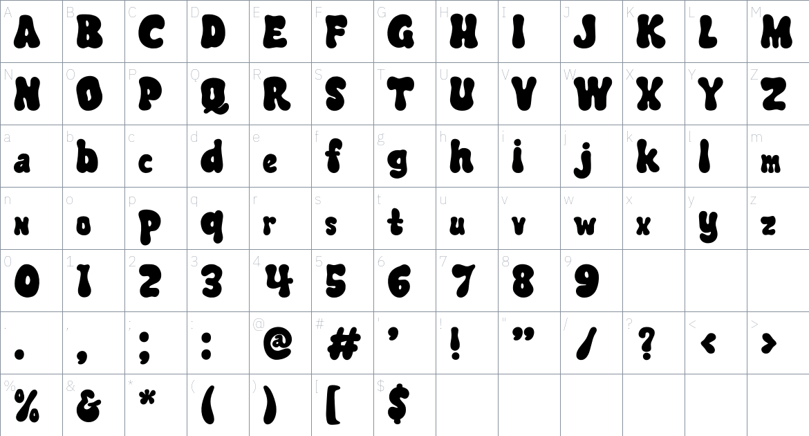 MAGIC CHEZE font Character Map