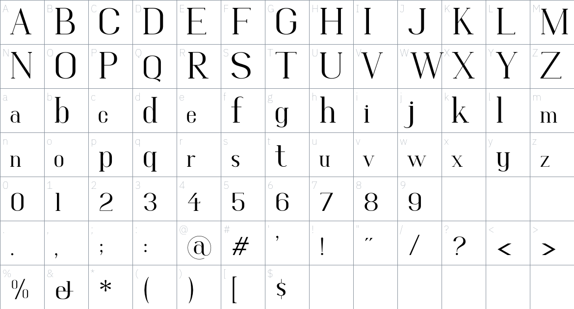 Quimera Font font Character Map