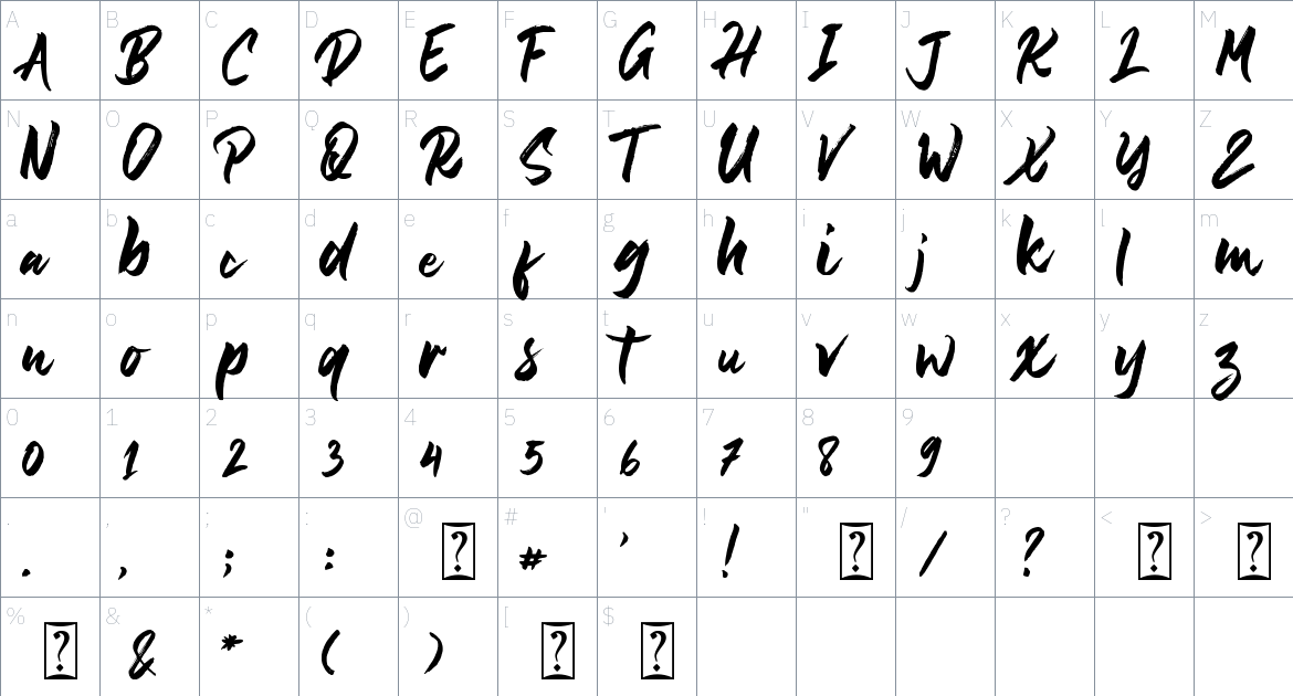 Shintaku Font font Character Map