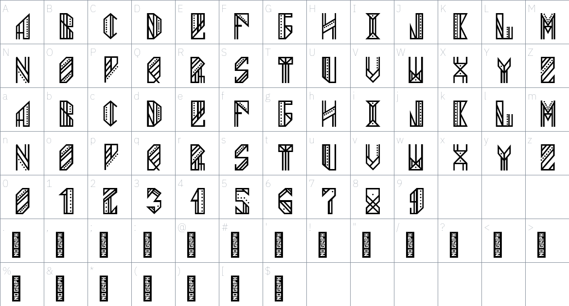 Kingsley Common Font font Character Map