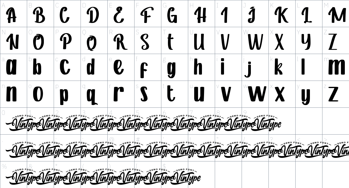 Hermando font Character Map