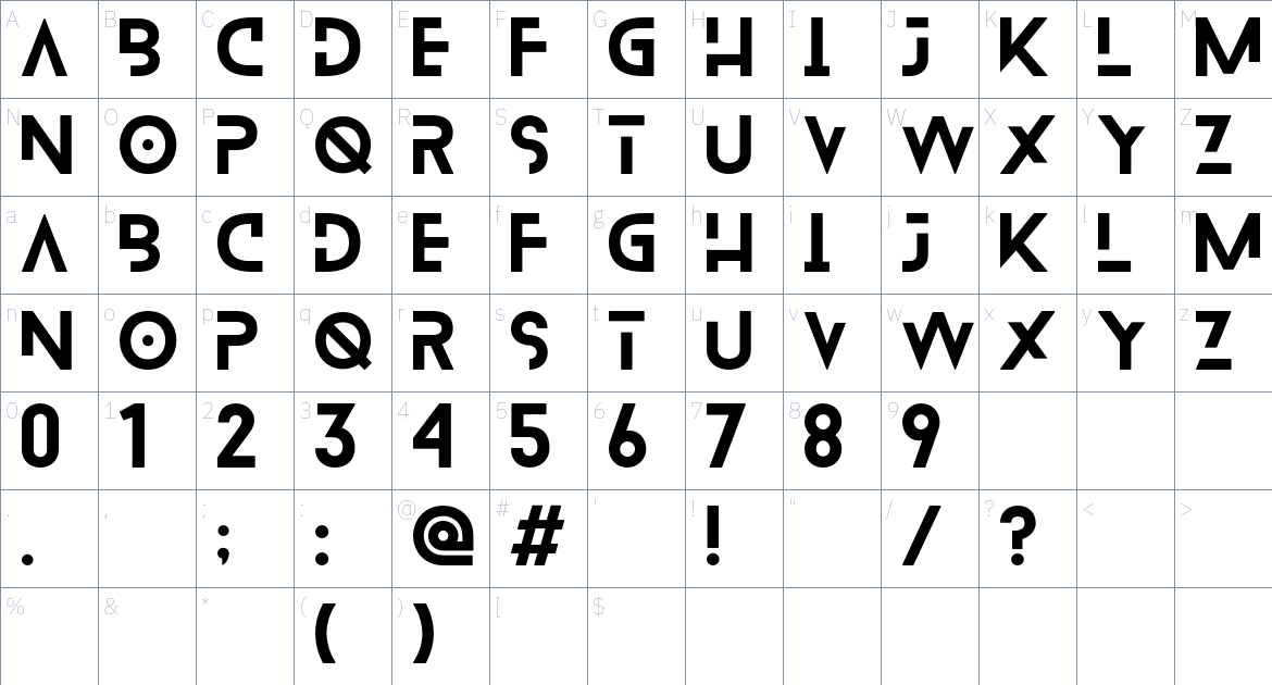 Blanka Font font Character Map