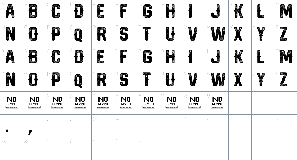 Hardcore Hipsta Font font Character Map