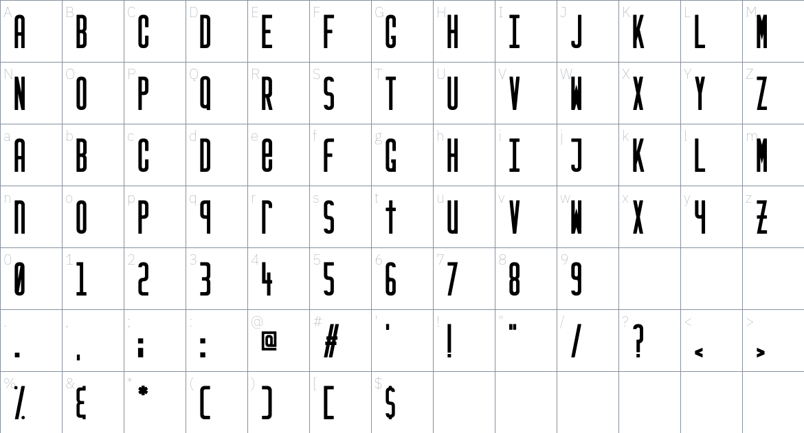 Rocket Font font Character Map