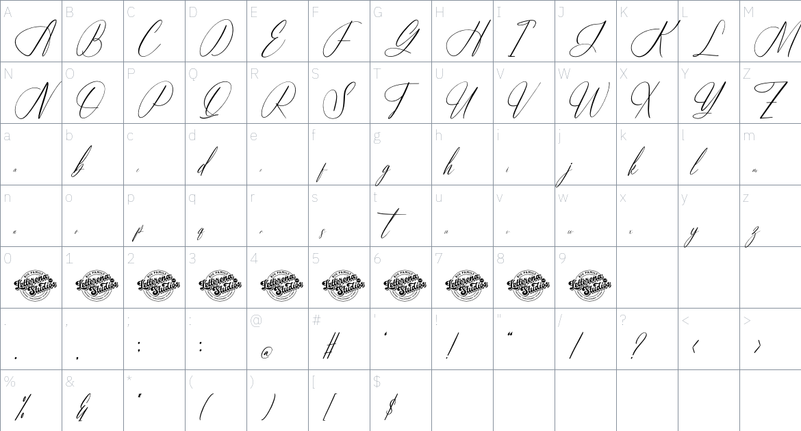 Magnethica font Character Map