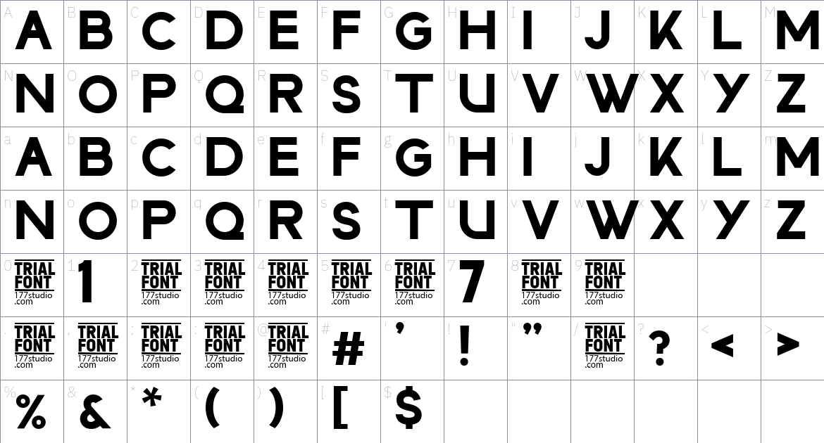 Largest Genome font Character Map