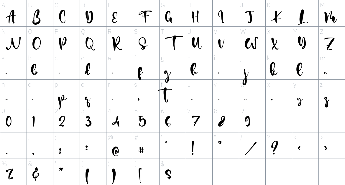 Good Smile font Character Map