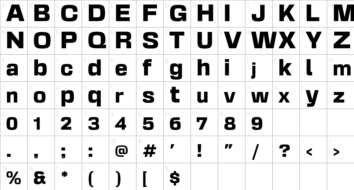 Basement Grotesque Font font Character Map