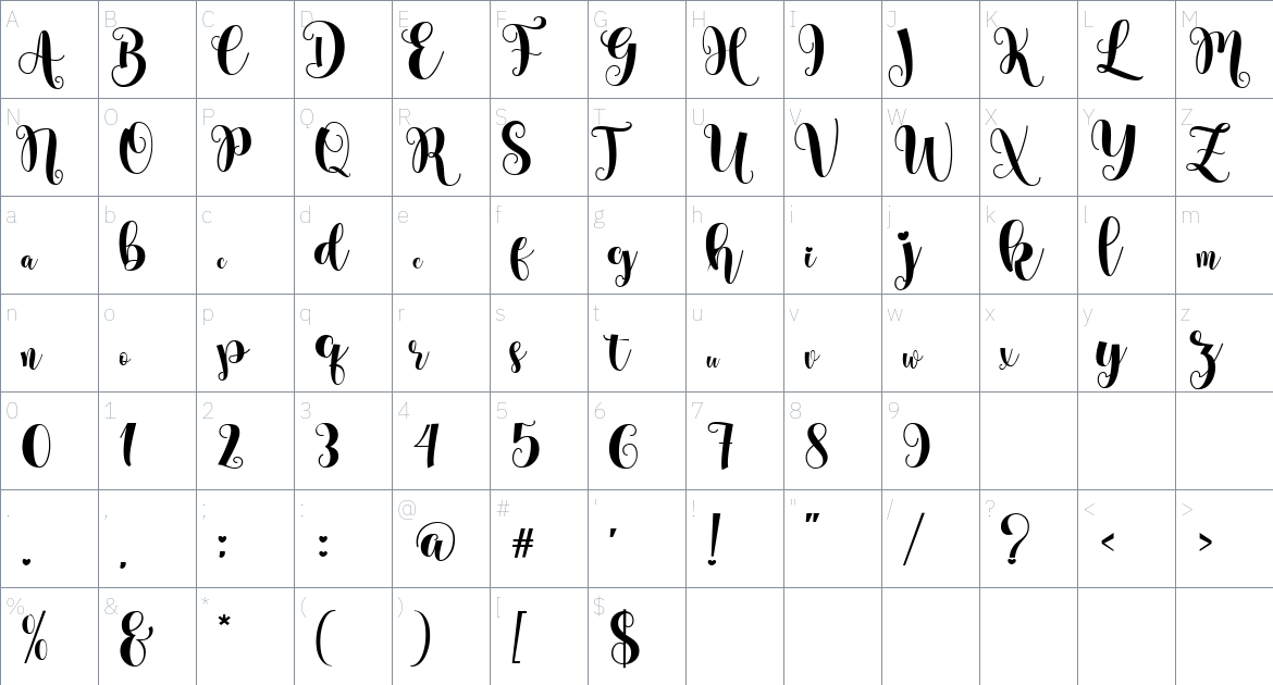 Helo Xmas Font font Character Map