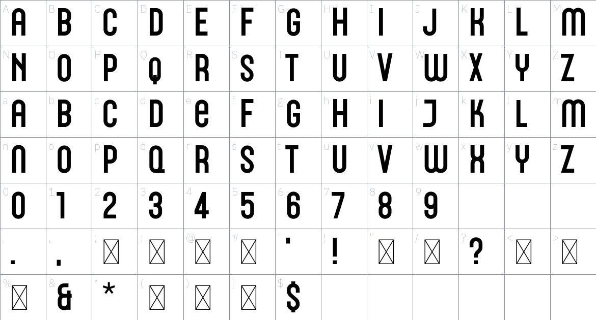 Cimero Pro Font font Character Map