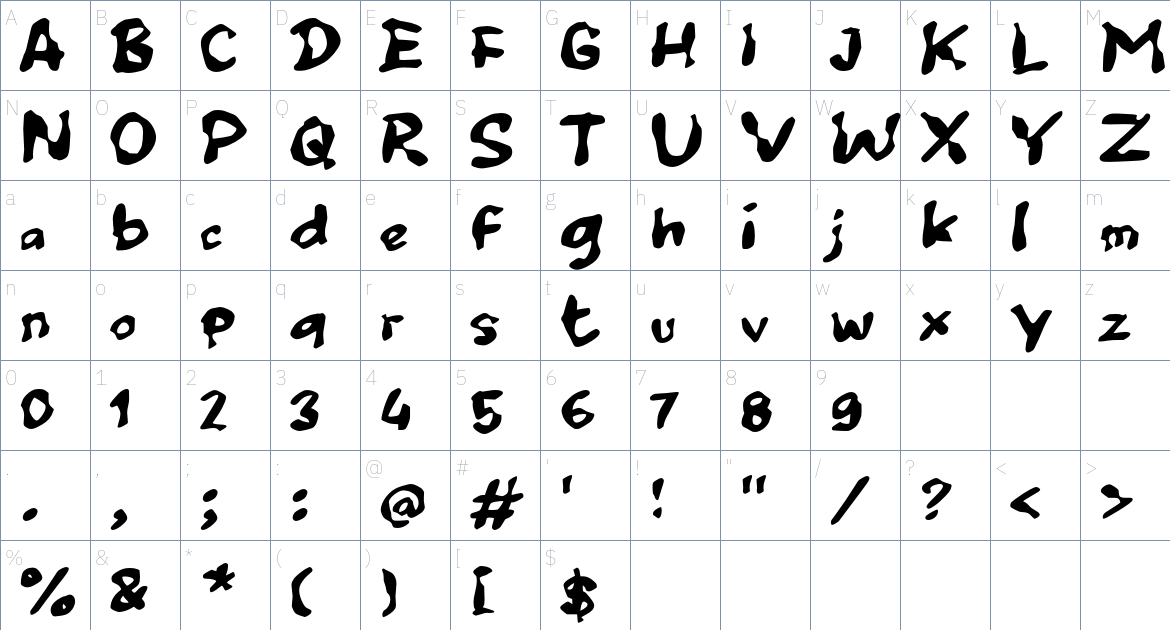 j Jumpa Lagi font Character Map