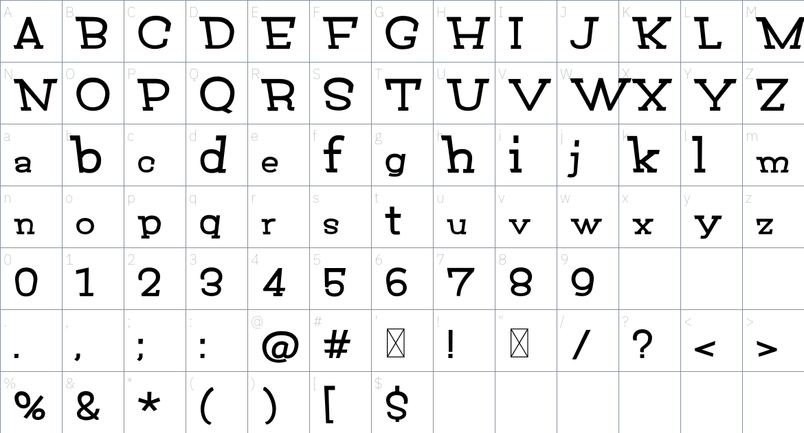 Avasio Font font Character Map