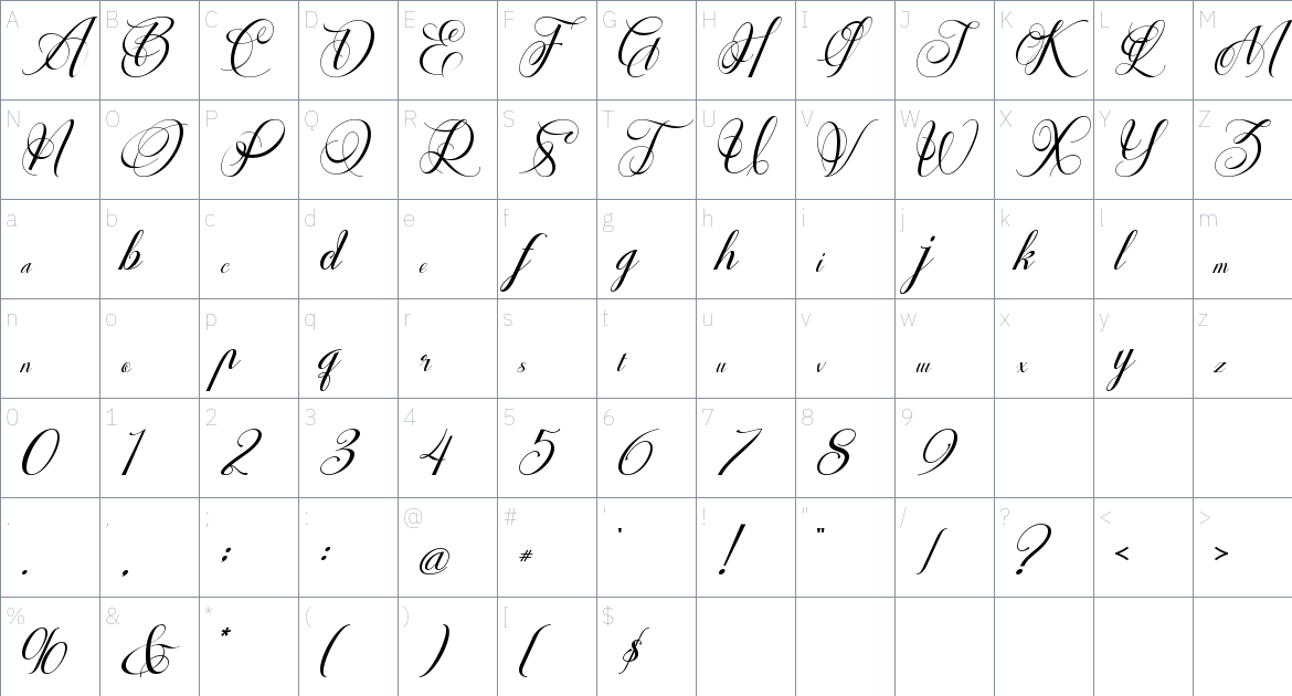 Christmas Faithful font Character Map