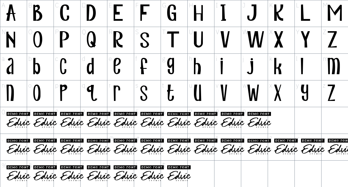 Kathleen Tico font Character Map