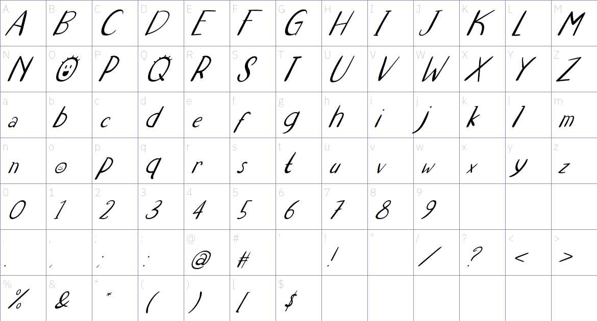 Kido Project Font font Character Map