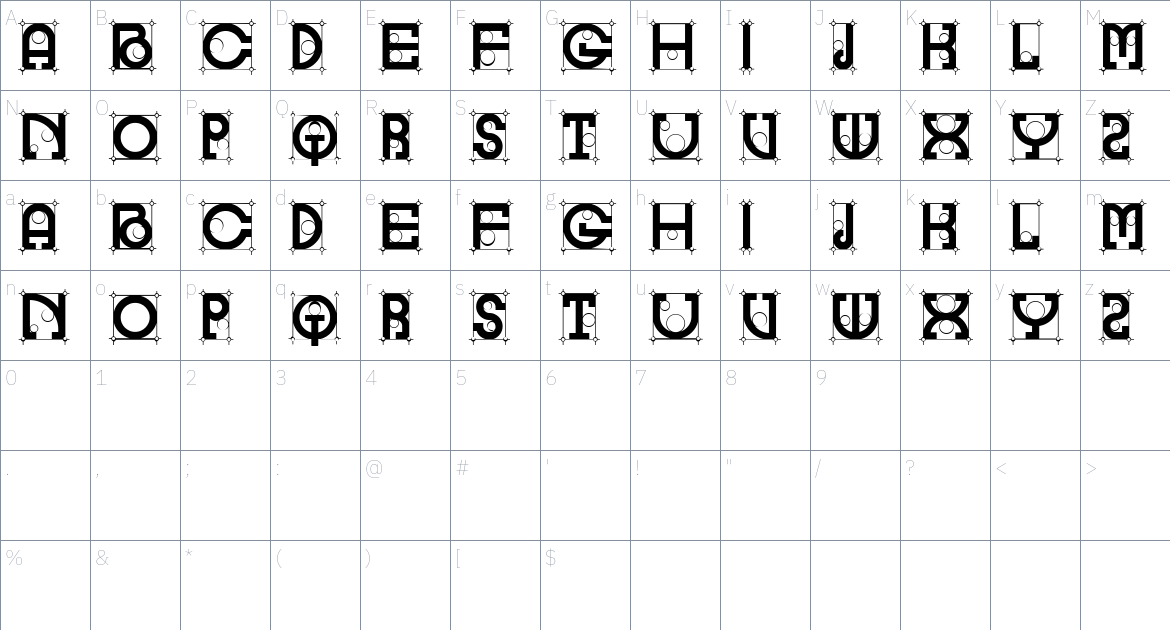 Untitled font Character Map