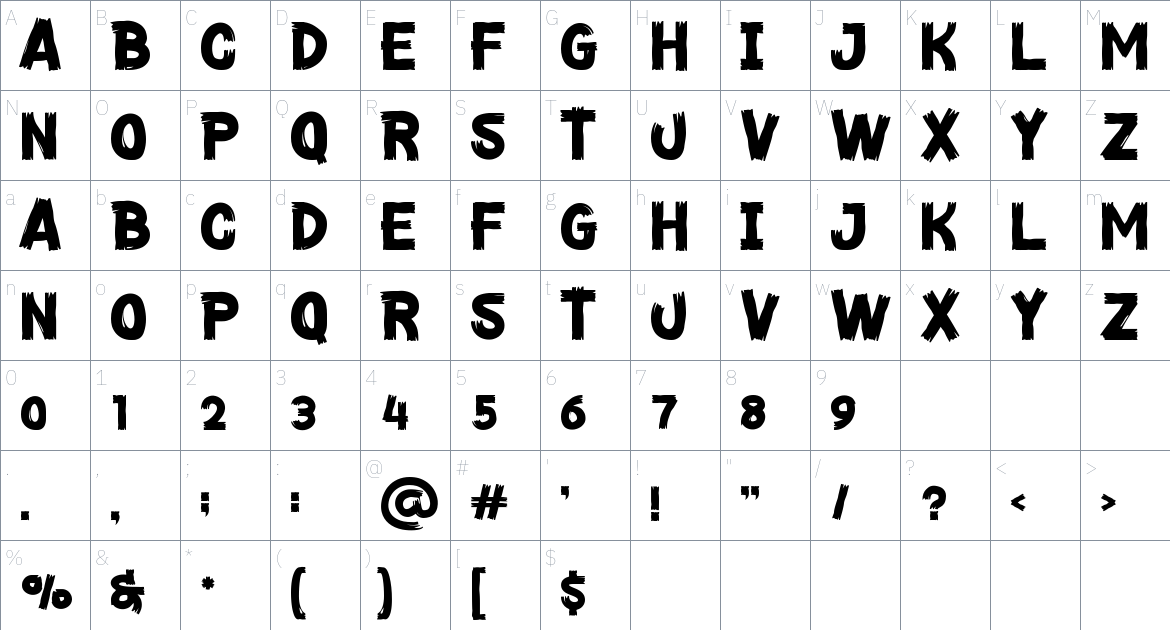 Trick or Dead Font font Character Map