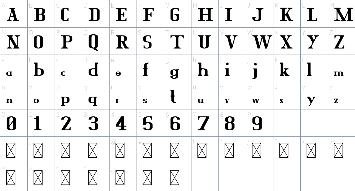 The Life Font font Character Map