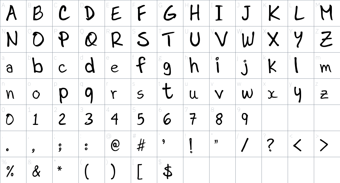 Dr. Marz Font font Character Map