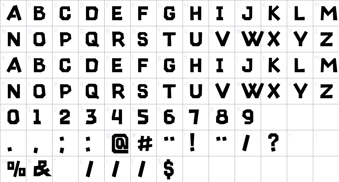 CutOutOff Font font Character Map