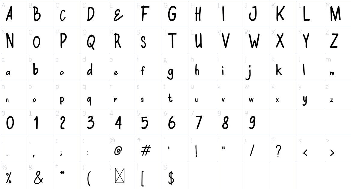 Mattehek Font font Character Map