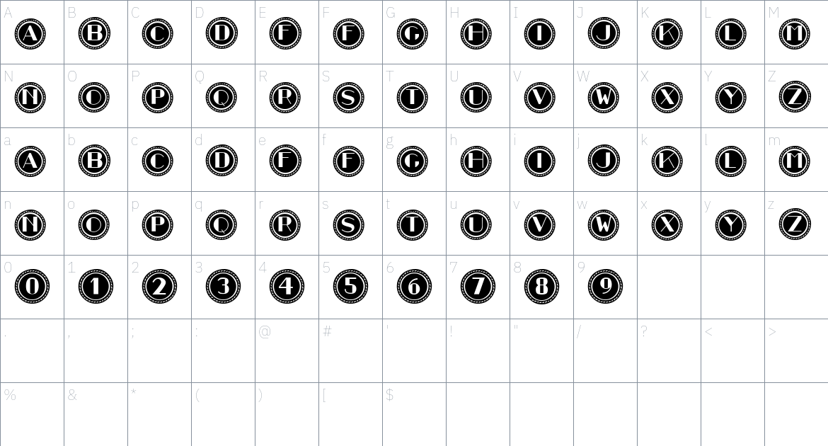 Tundra font Character Map