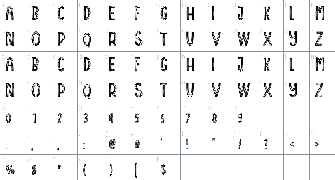 Order Online font Character Map