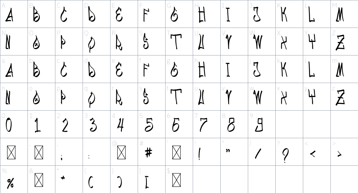 Dumbelite Font font Character Map