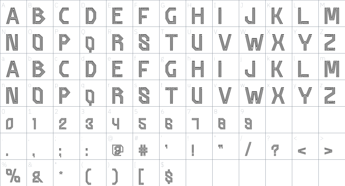 Sarkeo font Character Map