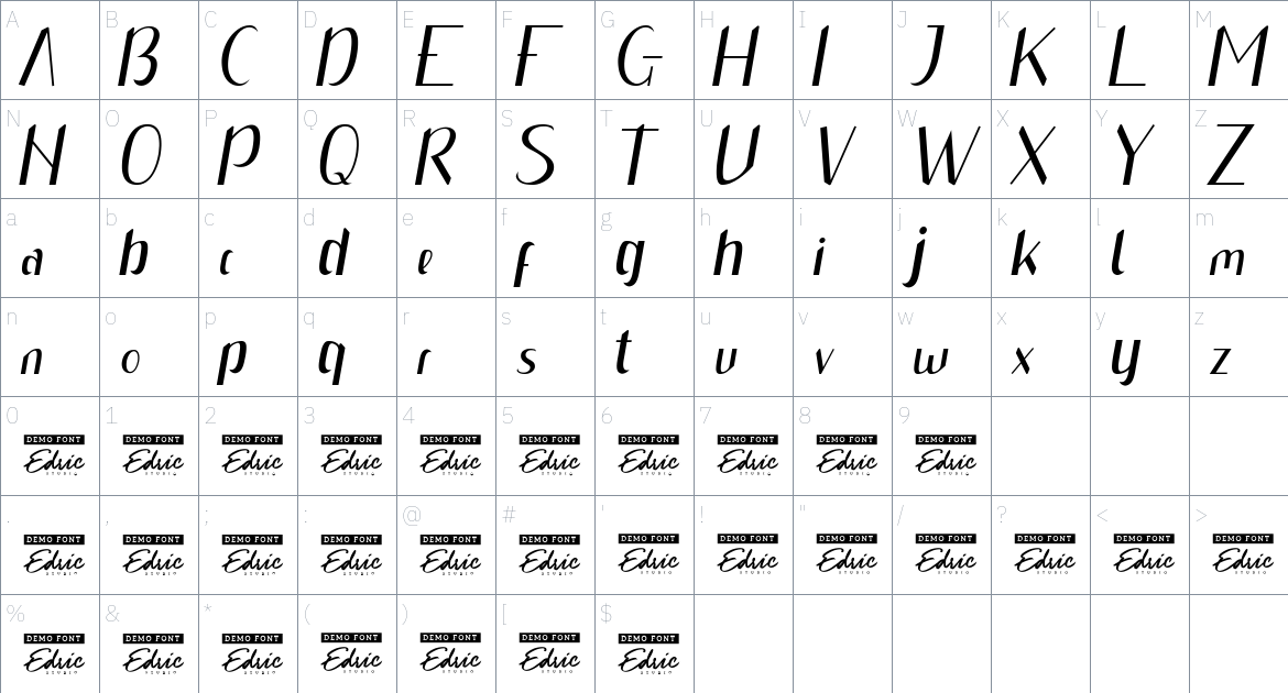 Simple Couple font Character Map