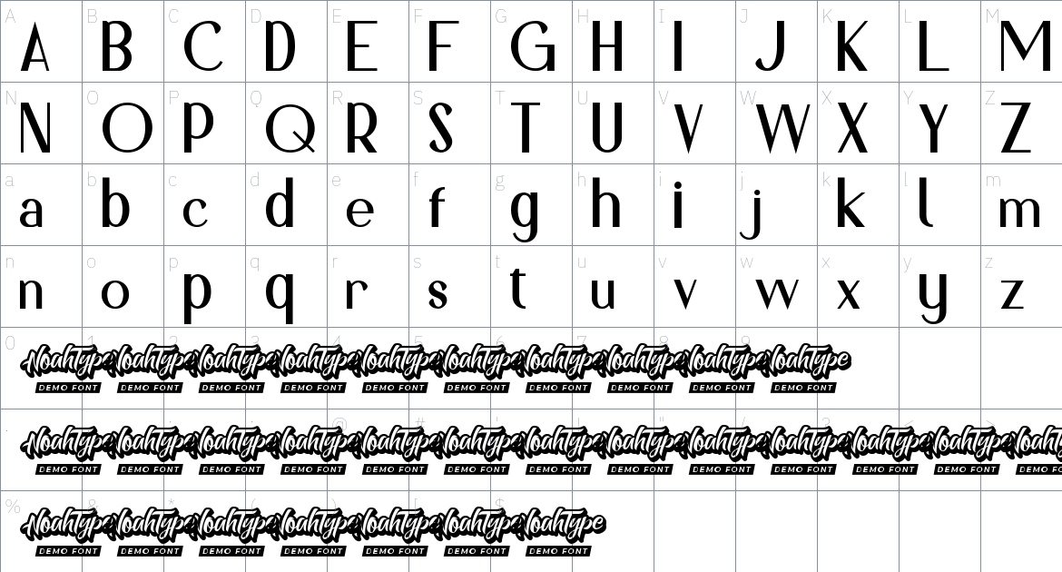 Lemon Sundae font Character Map