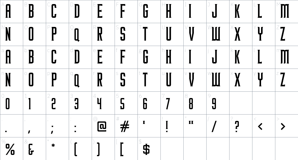 Ironworth Font font Character Map