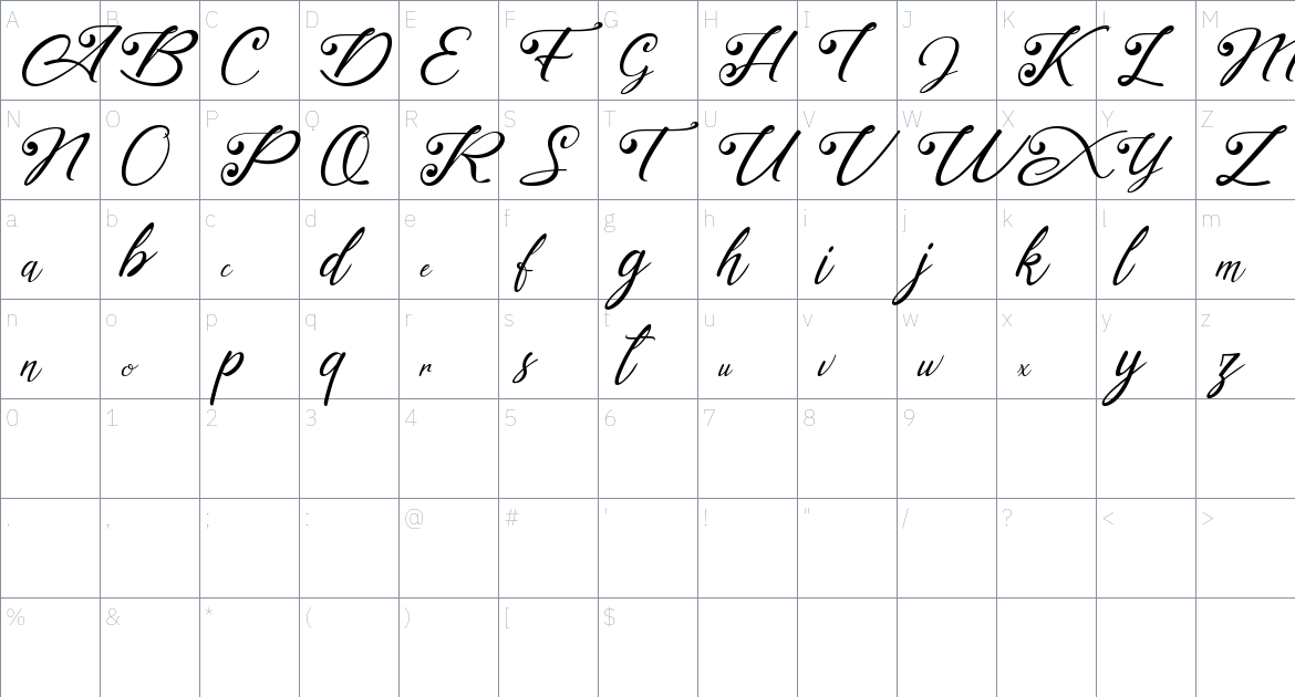 Akayla Font font Character Map