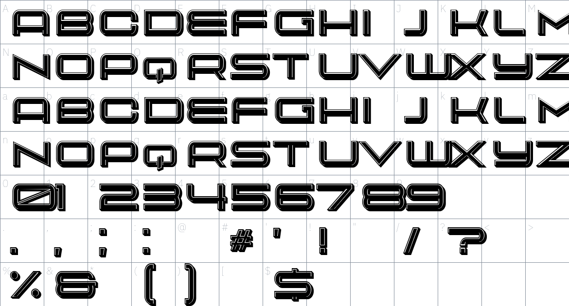 Hazenpad Kiezen font Character Map