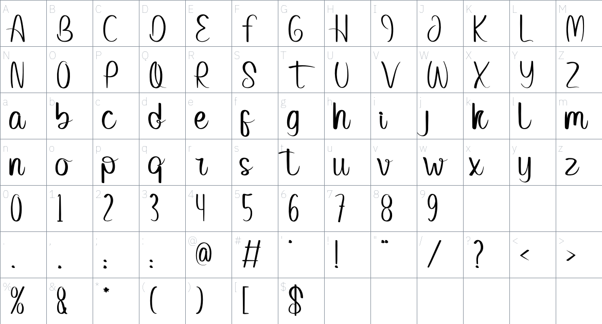 Somebody Else Font font Character Map